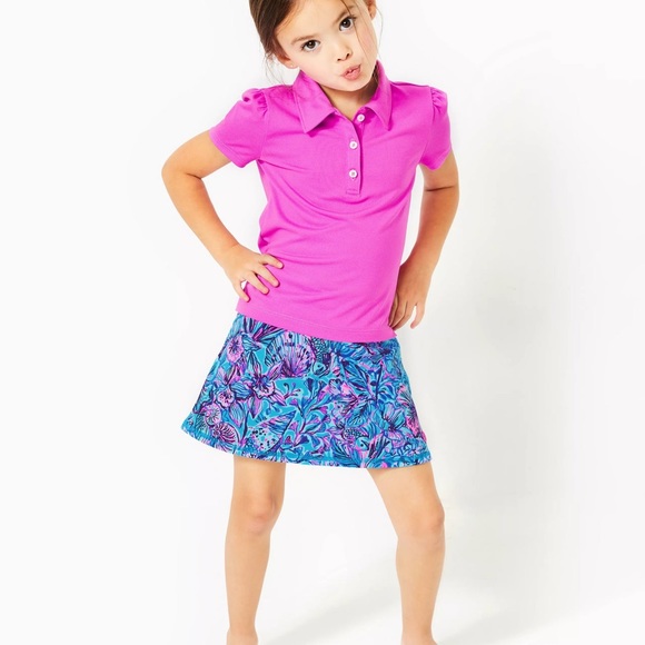 Lilly Pulitzer Other - Lilly Pulitzer Girls Pink Orange Floral Skort 12